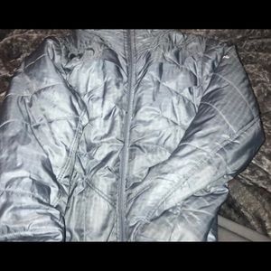 A blue women’s Columbia coat